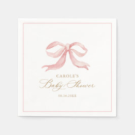 Pink Bow Baby Girl Babydusche Serviette