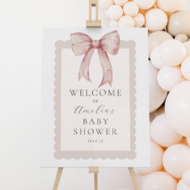 Pink Bow Baby Girl Dusche Begrüßungszeichen