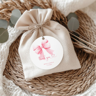 Pink Bow Baby Girl Dusche Geschenkanhänger