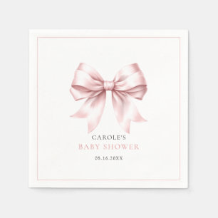 Pink Bow Baby Girl Elegante Babydusche Napkins Serviette