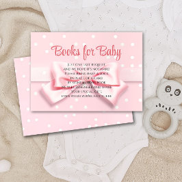 Pink Bow Baby Girl with Polka Dot Books for Baby Dankeskarte
