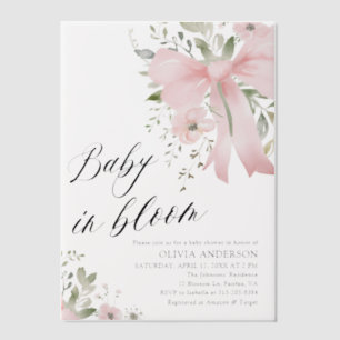 Pink Bow Baby in Bloom Floral Girl Babydusche