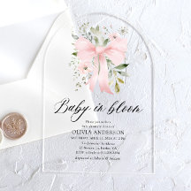 Pink Bow Baby in Bloom Floral Girl Babydusche