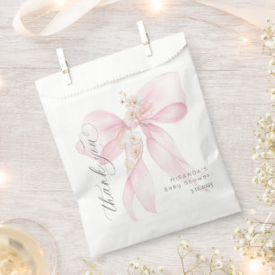 Pink Bow Baby in Bloom floral vielen Dank Geschenktütchen