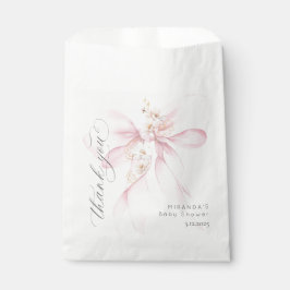 Pink Bow Baby in Bloom floral vielen Dank Geschenktütchen