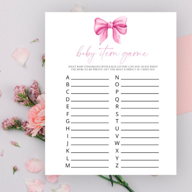 Pink bow - Baby Item Game. Baby Shower Game (Von Creator hochgeladen)