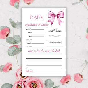 Pink Bow Baby Predication and Addon Game Card