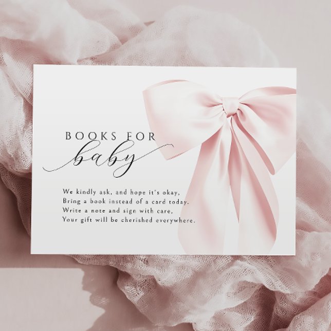 Pink Bow Baby Showbücher für Baby Begleitkarte (Von Creator hochgeladen)