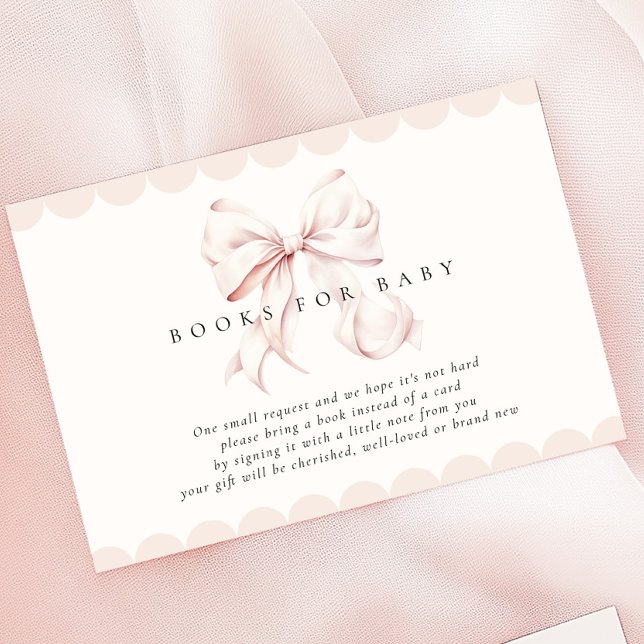 Pink Bow Baby Showbücher für Baby Begleitkarte (Von Creator hochgeladen)