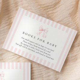Pink Bow Baby Showbücher für die Babyverpackungska Begleitkarte