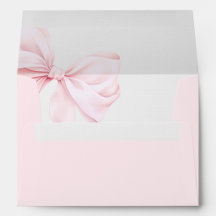 Pink Bow Baby Shower Envelope
