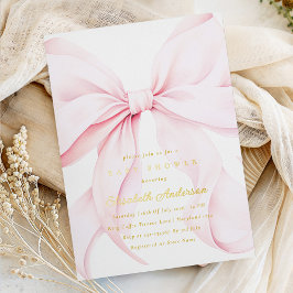 Pink Bow Baby Shower Invitation Folieneinladung