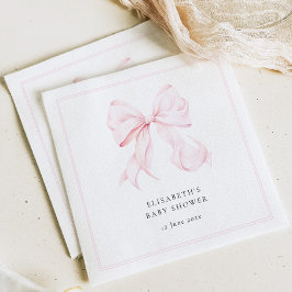 Pink Bow Baby Shower  Serviette