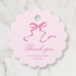 Pink Bow Baby Showmarke Geschenkanhänger