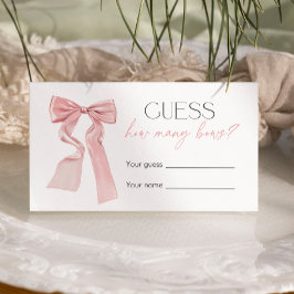 Pink Bow Baby Showspiel schätzt wie viele Bows Begleitkarte