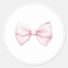 Pink-bow-Babyaufkleber Runder Aufkleber