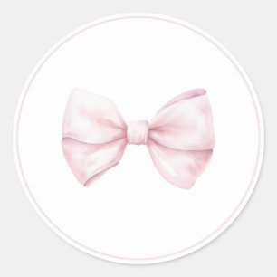 Pink-bow-Babyaufkleber Runder Aufkleber
