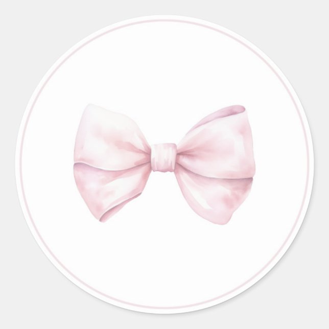 Pink-bow-Babyaufkleber Runder Aufkleber (Vorderseite)
