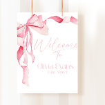 Pink Bow Babydusche, Babydusche, ein Mädchen, Poster<br><div class="desc">Pink Bow Babydusche,  Babydusche,  Es ist ein Mädchen,  Minimalistische Babydusche,  rosa Babydusche,  Bow,  Band,  Aquarellbogen,  bearbeitbar,  digital</div>