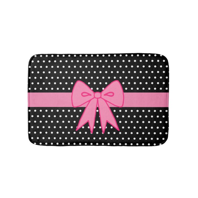 Pink Bow Bath Mat Rug Badematte (Vorderseite)