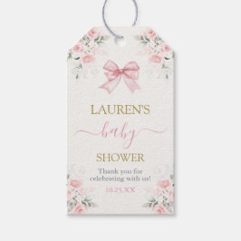 Pink Bow Bear Baby ShowGirl Geschenkmarke Geschenkanhänger