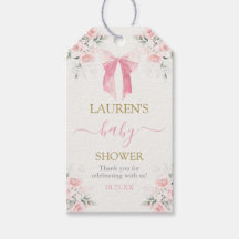 Pink Bow Bear Baby ShowGirl Geschenkmarke