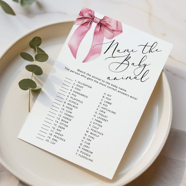 Pink Bow Benennen Sie das Baby-Baby-Duschspiel (Von Creator hochgeladen)