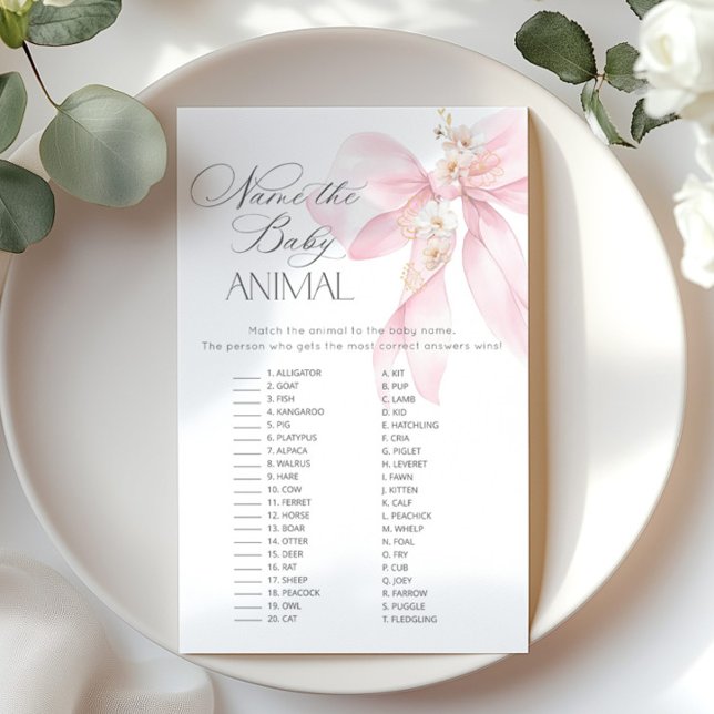 Pink Bow Benennen Sie das Baby-Baby-Duschspiel (Von Creator hochgeladen)