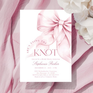Pink Bow bindet die Knot Bridal Dusche ein und läd Einladung