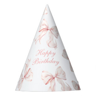 Pink Bow Birthday Hat Partyhütchen