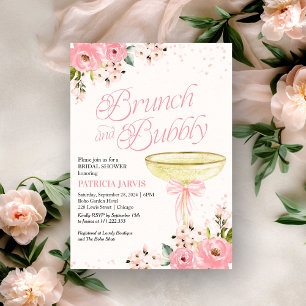 Pink Bow Blumenbrunch und Brautparty Einladung