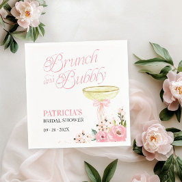 Pink Bow Blumenbrunch und Brautparty Serviette