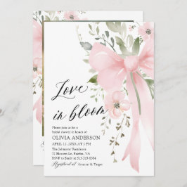 Pink Bow Blütenblümliche Liebe im Brautparty Bloom Einladung