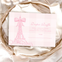 Pink Bow Bonjour Bebe Baby Showdiapper Raffle