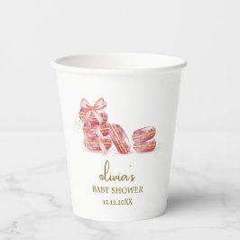 Pink Bow Bonjour Bébé Französisch Macarons Babydus Pappbecher