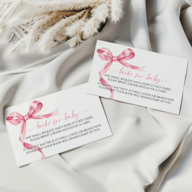 Pink Bow Book for Baby Enclosure Card Begleitkarte (Von Creator hochgeladen)