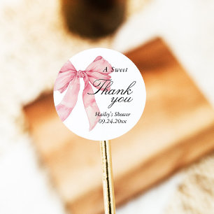 Pink Bow Brautparty Danke, Liebesmarken Runder Aufkleber