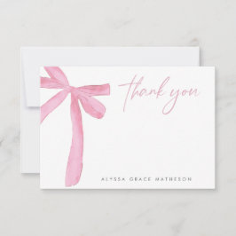 Pink Bow Brautparty Dankeskarte