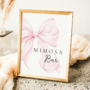 Pink Bow Brautparty Tabletter Zeichen Poster