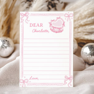 Pink Bow Cake Time Capsul Note Card Dankeskarte