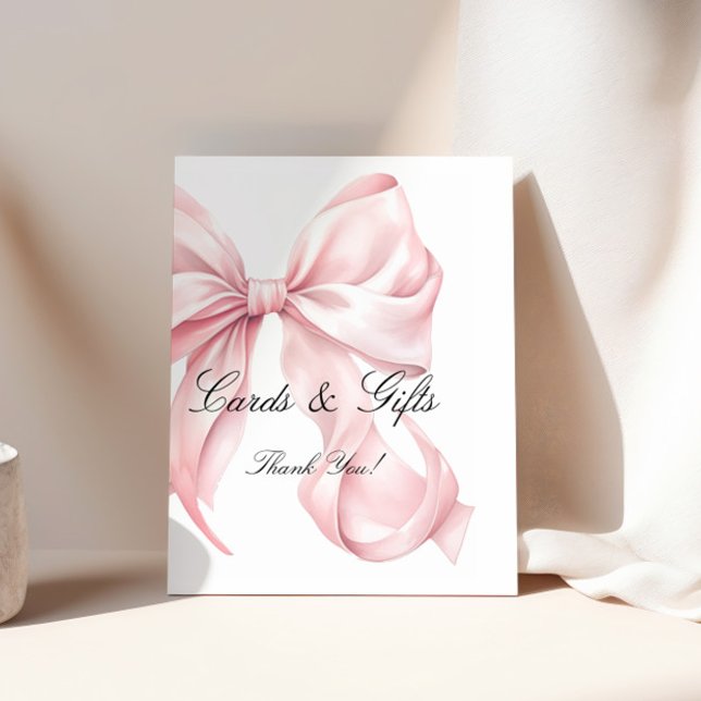 Pink Bow Cards and Gifts Sign Poster (Von Creator hochgeladen)