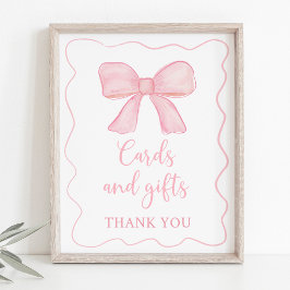 Pink Bow Cards und Geschenke Geburtstagszeichen Poster