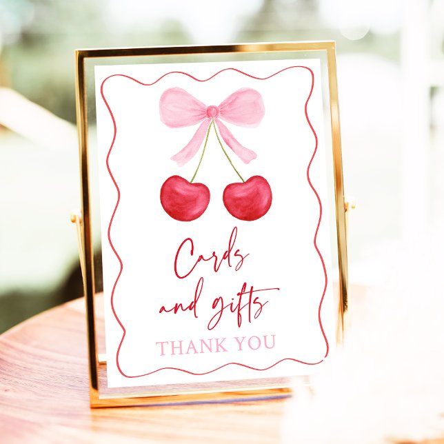 Pink Bow Cherry Cards and Gifts Baby Shooting Sign Poster (Von Creator hochgeladen)