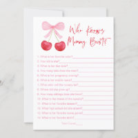 Pink Bow Cherry, der Mommy Best Shower Game kennt