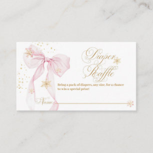 Pink Bow Cold Outside Baby Duschkabine Windeln Begleitkarte