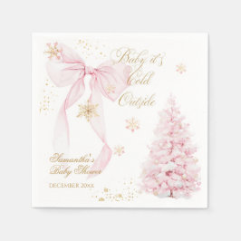 Pink Bow Cold Outside Baby Girl Dusche Serviette