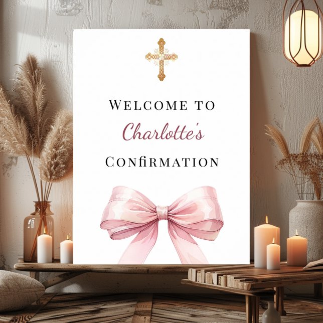 Pink bow Confirmation welcome Poster (Von Creator hochgeladen)