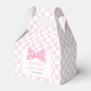 Pink Bow Coquette 1. Geburtstag Party Geschenkschachtel