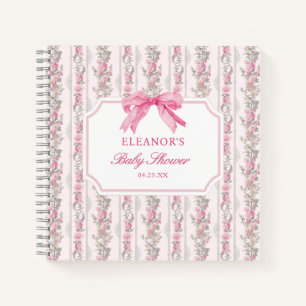 Pink Bow Coquette Baby Showbook Notizbuch