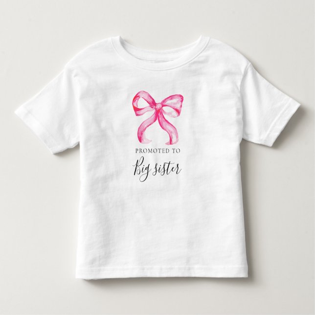 Pink Bow Coquette Babydusche Big Sister Kleinkind T-shirt (Vorderseite)